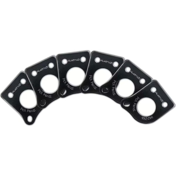 Graph Tech PRT-952-214-B0 Ratio InvisoMatch Mounting Plates 45 Degree Screw Hole Black (set van 6)