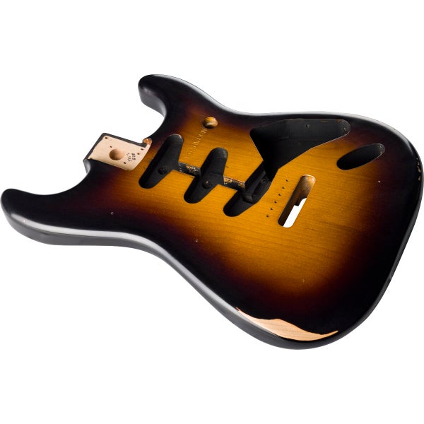 Fender Road Worn 50's Stratocaster SSS Alder Body 2-Tone Sunburst losse elzenhouten solid body voor elektrische gitaar