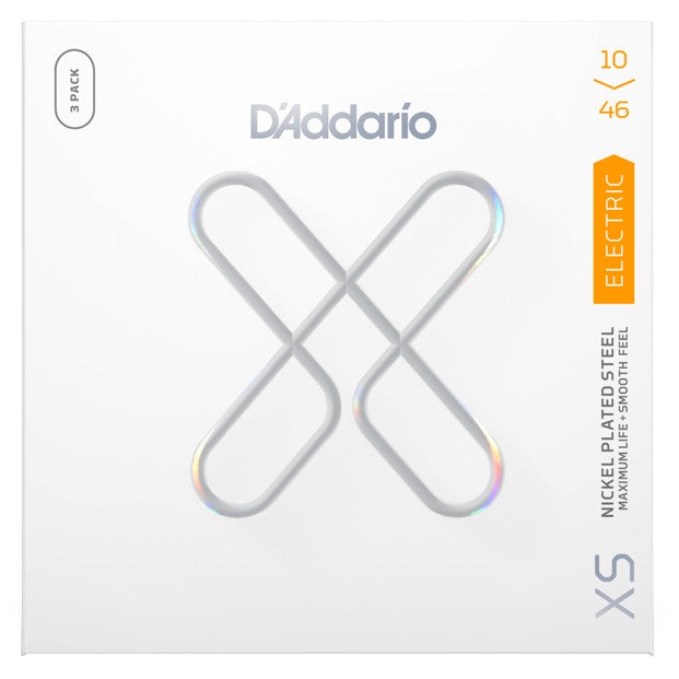 D'Addario XSE1046-3P XS Nickel Coated Electric Guitar Strings 10-46 Regular Light 3-pack