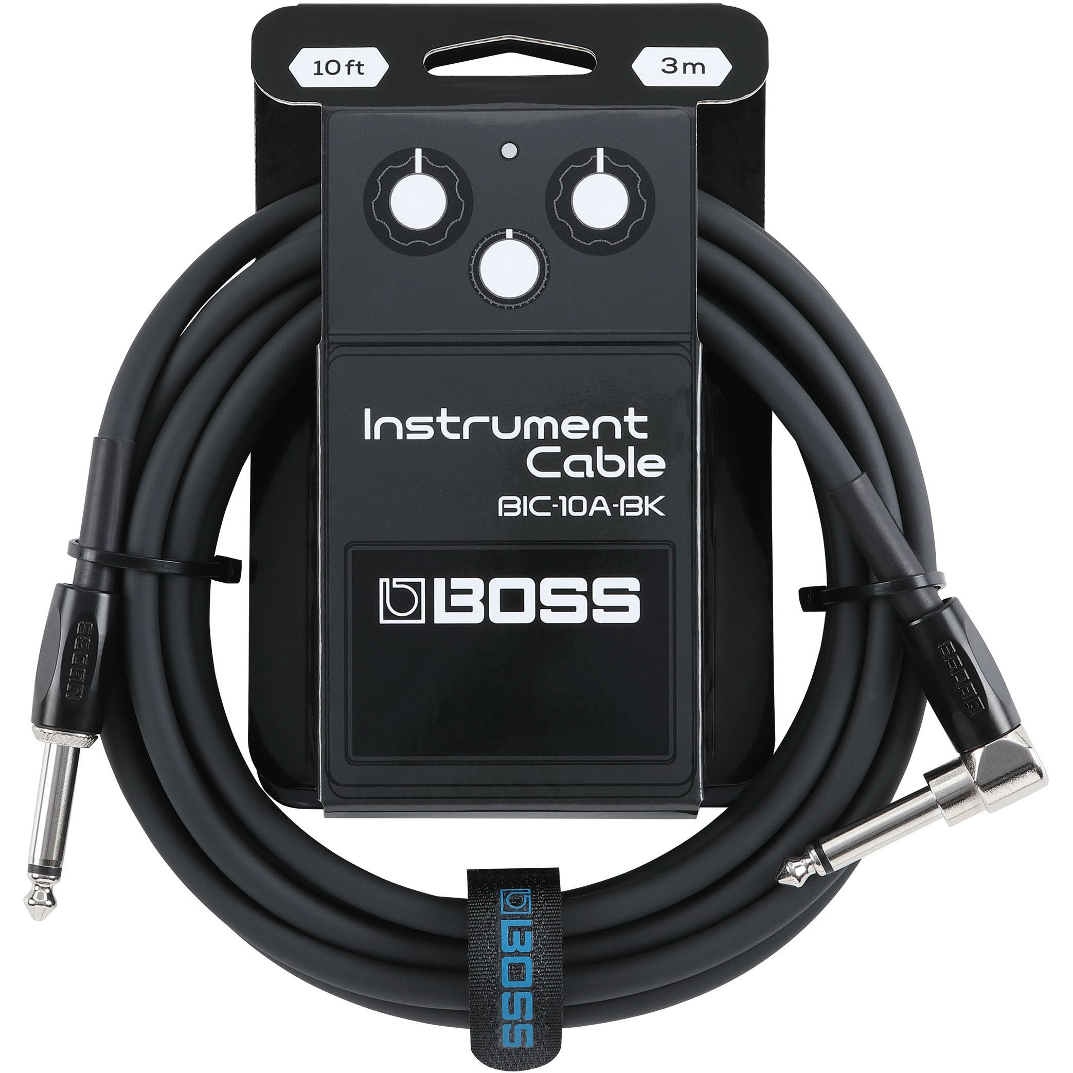 Boss BIC-10A Black Jack Cable with Straight/Angled Plugs, 3m