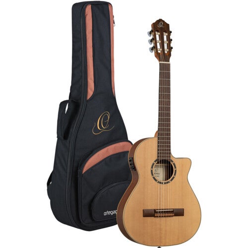 Ortega Family Series RCE125-3/4 Natural Electro-Acoustic Classical Guitar with Gig Bag