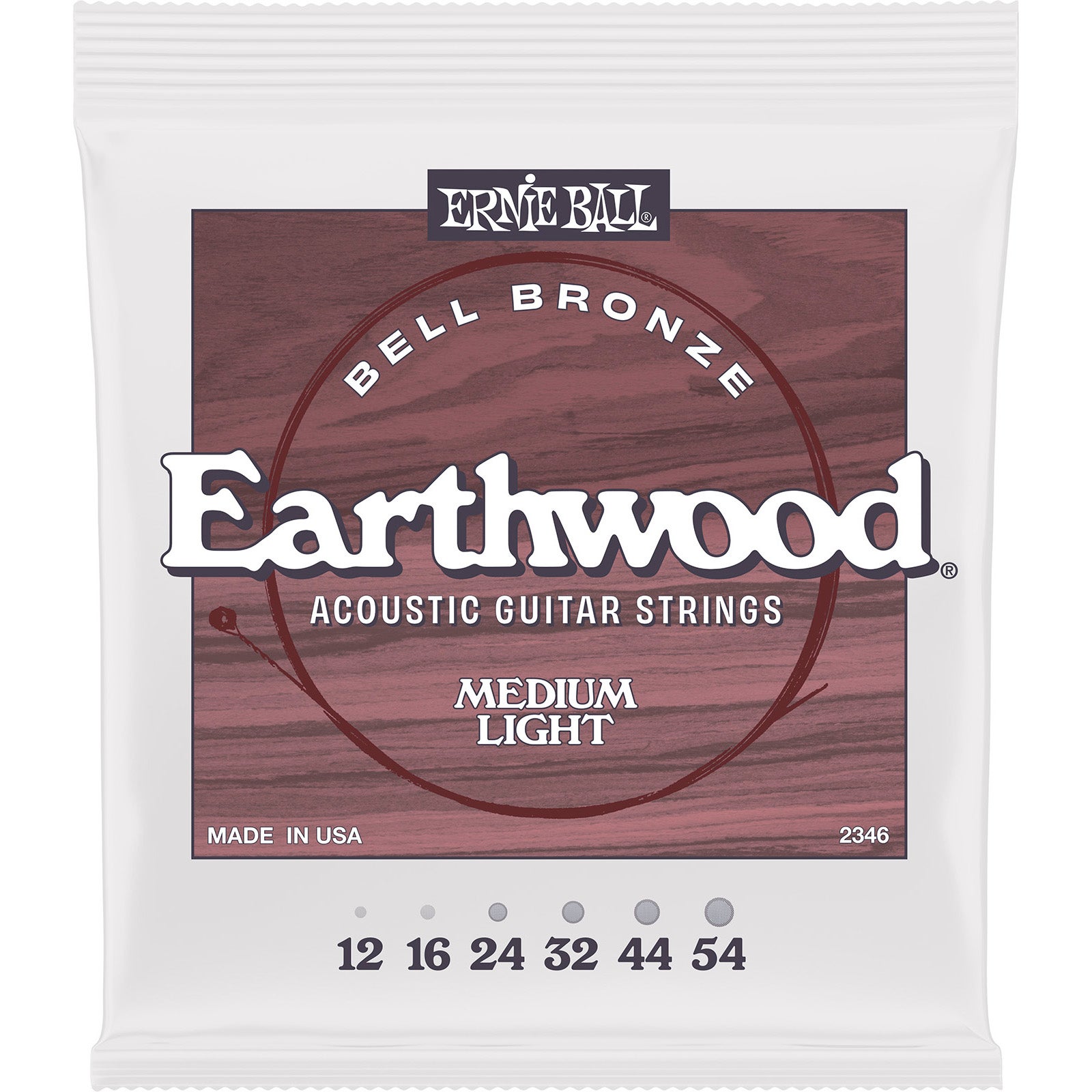 Ernie Ball 2346 Earthwood Bell Bronze Medium Light 12-54 Acoustic Guitar Strings