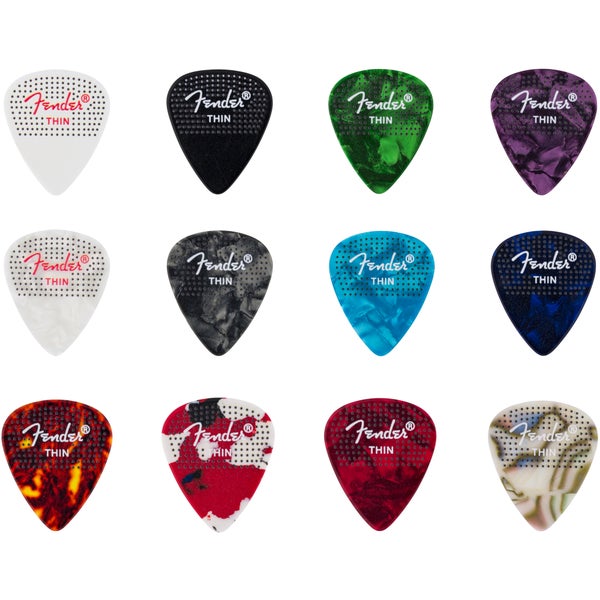 Fender 351 Dotted Celluloid Picks Medium plectrumset (12 stuks)