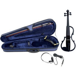 GEWA GS401.647 elektrische viool set met strijkstok en softcase, zwart