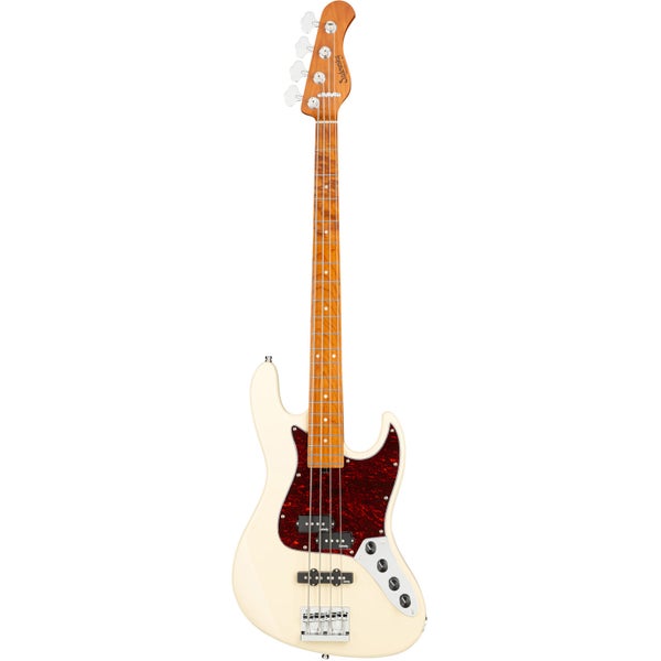 Sadowsky MetroExpress Hybrid P/J Bass Roasted Maple Solid Olympic White High Polish elektrische basgitaar met gigbag