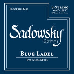 Sadowsky Blue Label Bass String Stainless Steel Taperwound XL 40-125 voor 5-snarige elektrische bas