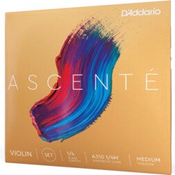 D'Addario A310 1/4M Ascenté String Set, 1/4 Scale, Medium Tension Vioolsnaren set