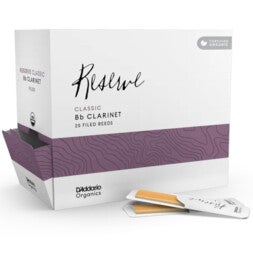 D'Addario Woodwinds ODCT0130-B25 Organic Reserve Classic Bb Klarinetrieten, 3.0, 25-pack