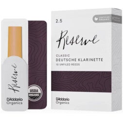 D'Addario Woodwinds ORCR1025D Organic Reserve Deutsche Klarinetrieten, 2.5, 10-pack