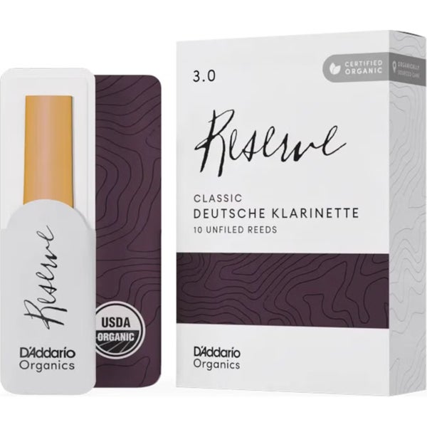 D'Addario Woodwinds ORCR1030D Organic Reserve Deutsche Klarinetrieten, 3.0, 10-pack