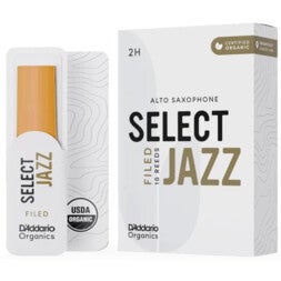D'Addario Woodwinds ORSF10ASX2H Organic Select Jazz Altsaxofoon rieten, 2 Hard, 10-pack