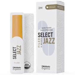 D'Addario Woodwinds ORSF05BSX2M Organic Select Jazz Baritonsaxofoonriet, 2 Medium, 5-pack