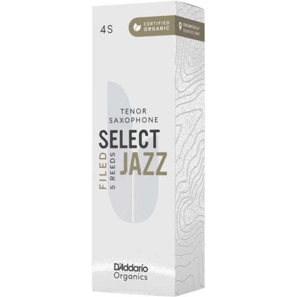 D'Addario Woodwinds ORSF05TSX4S Organic Select Jazz Tenorsaxofoonriet, 4 Soft, 5-pack