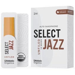 D'Addario Woodwinds ORRS10ASX2M Organic Select Jazz Altsaxofoonriet, 2 Medium, 10-pack,  Unfiled
