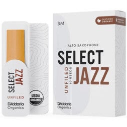 D'Addario Woodwinds ORRS10ASX3M Organic Select Jazz Altsaxofoonriet, 3 Medium,10-pack, Unfiled