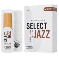 D'Addario Woodwinds ORRS10ASX4H Organic Select Jazz Altsaxofoonriet,  4 Hard, 10-pack, Unfiled