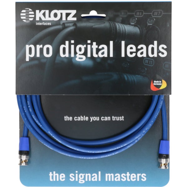 Klotz SWCN0030BL Professionele WordClock BNC-kabel 3 meter