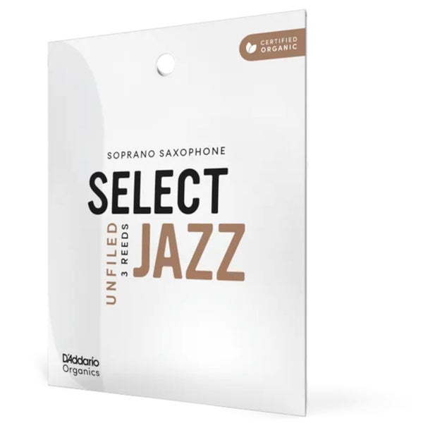 D'Addario Woodwinds ORRS03SSX2M Organic Select Jazz Sopraansaxofoonriet, 2 Medium, 3-pack, Unfiled