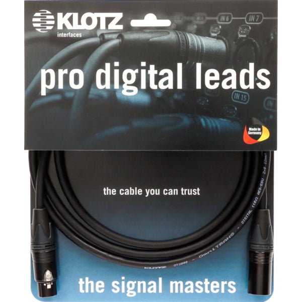Klotz D2-3X2N1-10.0 Professionele digitale XLR-kabel 10 meter
