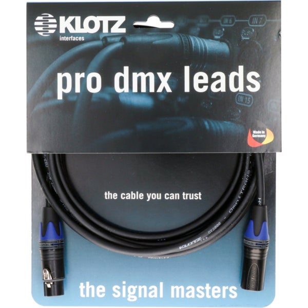 Klotz LX2-3X2N2-02.0 Professionele DMX-kabel met XLR 3p 2 meter
