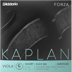 D'Addario K413 SM Kaplan Forza Short Scale, Medium Tension Altvioolsnaar enkele snaar