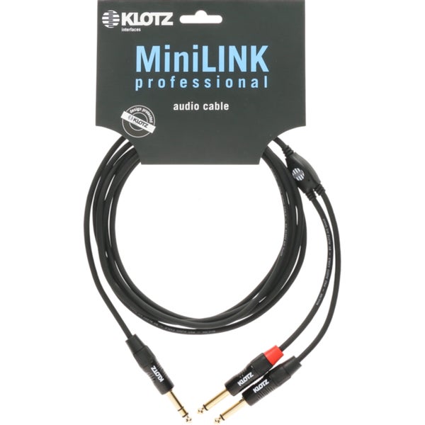 Klotz KY1-150 Insertkabel met stereo jack naar 2x mono jack 1.5 meter