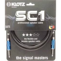 Klotz SC1-PP01SW Speakerkabel met 6.35 mm jackpluggen