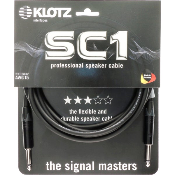 Klotz SC1-PP05SW Speakerkabel 2x jack 5 meter