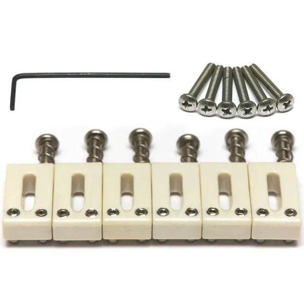 Graph Tech PQ 8001 00 TUSQ ST & TE Style Saddles 6-snarig, offset (6 stuks)