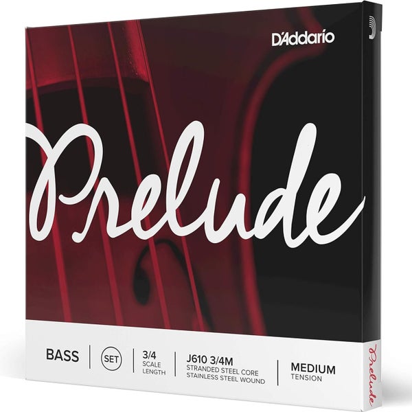 D'Addario J610 3/4M Prelude Bass 3/4 Scale, Medium Tension Contrabassnaren set staal