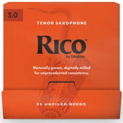 D'Addario Woodwinds RKA0130-B25 Rico Tenorsaxofoonriet, sterkte 3.0, 25-pack, Unfiled