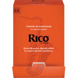 D'Addario Woodwinds RKA0125-B50 Rico Tenorsaxofoonriet, sterkte 2.5, 50-pack, Unfiled