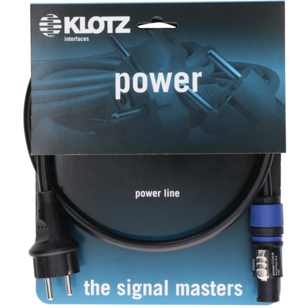 Klotz PCONS-0500 Netkabel Schuko naar powerCON A 5 meter