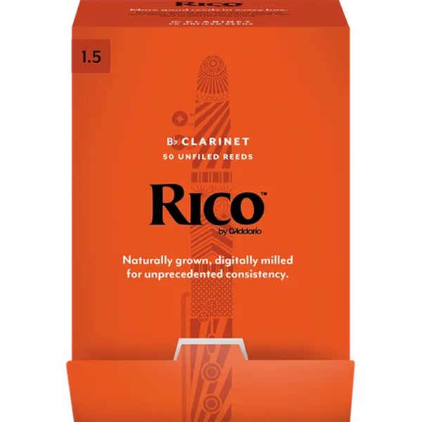 D'Addario Woodwinds RCA0115-B50 Rico Bb klarinetriet,  1.5, 50-pack, Unfiled