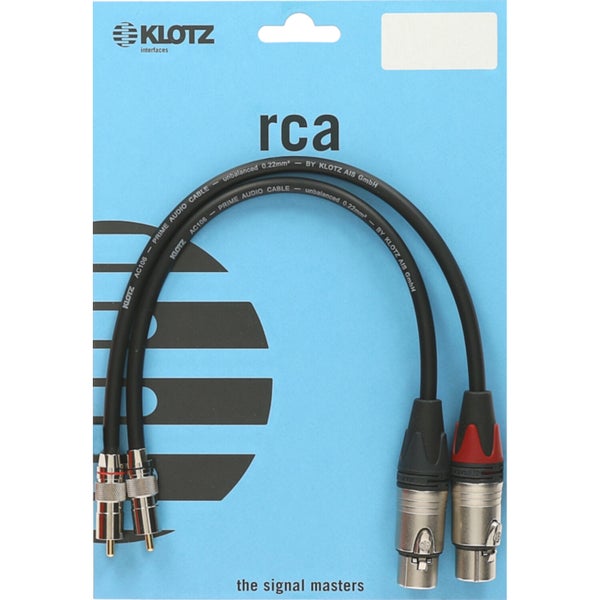 Klotz ALPF015 Stereo RCA-naar-XLR-kabelset 1.5 meter