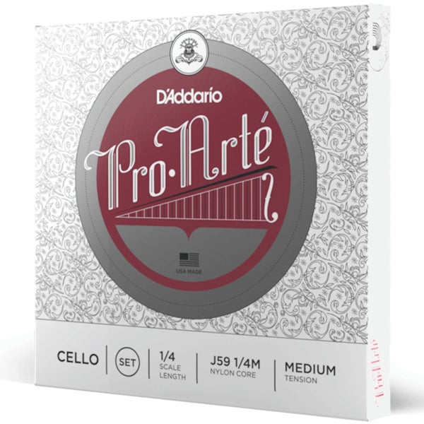 D'Addario J59 1/4M Pro-Arté Cello String Set,1/4 Scale, Medium Tension Cello snaren