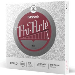D'Addario J59 1/4M Pro-Arté Cello String Set,1/4 Scale, Medium Tension Cello snaren