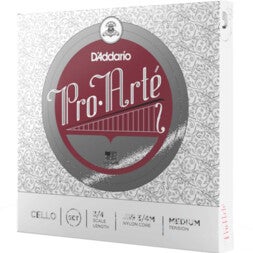 D'Addario J59 3/4M Pro-Arté Cello String Set,3/4 Scale, Medium Tension Cellosnaren
