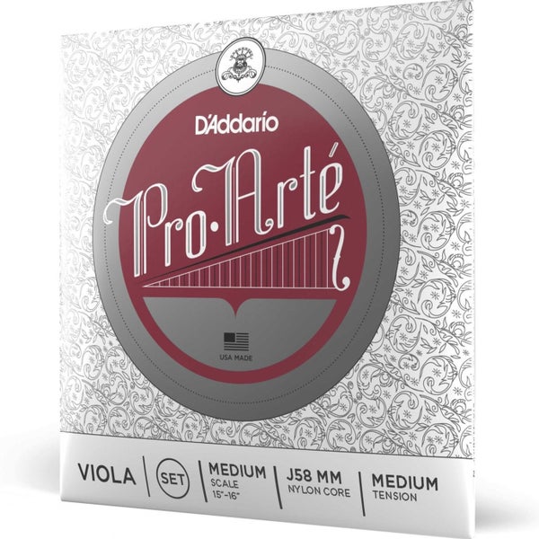 D'Addario J58 MM Pro-Arté Viola String Set,Medium Scale,Medium Tension Altvioolsnaarset