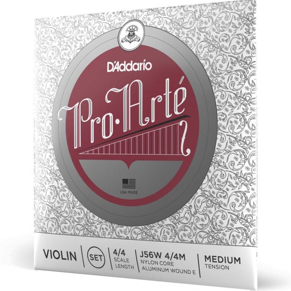 D'Addario J56W 4/4M Pro-Arté w Wound E, 4/4 Scale, Medium Tension Pro-Arté vioolsnaarset