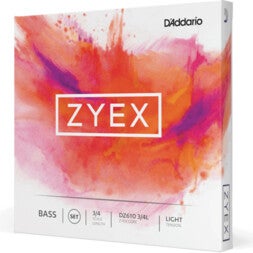 D'Addario DZ610 3/4L Zyex Bass String Set 3/4 Scale, Light Tension Zyex Bass