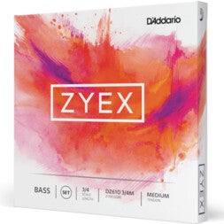 D'Addario DZ610 3/4M Zyex Bass String Set 3/4 Scale Medium Tension Snarenset voor contrabas