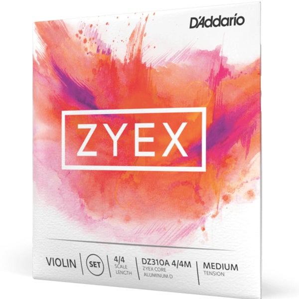 D'Addario DZ310A 4/4M w Aluminum D, 4/4 Scale,Medium Tension vioolsnarenset