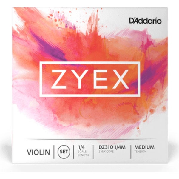 D'Addario DZ310 1/4M Zyex Violin String Set 1/4 Scale, Medium Tension Vioolsnaren