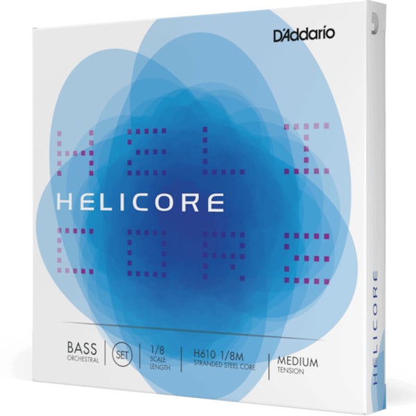 D'Addario H610 1/8M Helicore Orchestral Bass String Set,Medium Tension Contrabas