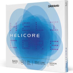 D'Addario HP610 3/4M Helicore Pizzicato Bass String Set,Medium Tension contrabas