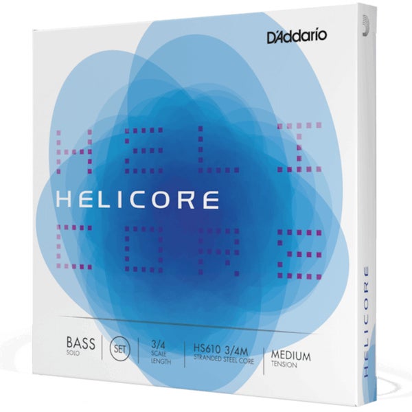 D'Addario HS610 3/4M Helicore Solo Bass String Set, Medium Tension Solo contrabas snarenset
