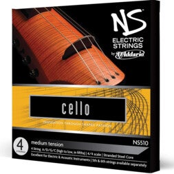 D'Addario NS510 NS Electric Cello String Set,4/4 Scale, Medium Tension elektrische cellosnaren