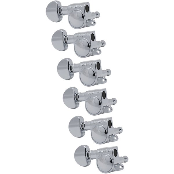 Grover 205-18CL6 Mid-Size Rotomatics with Round Button Chrome Gitaar Stemmechanieken