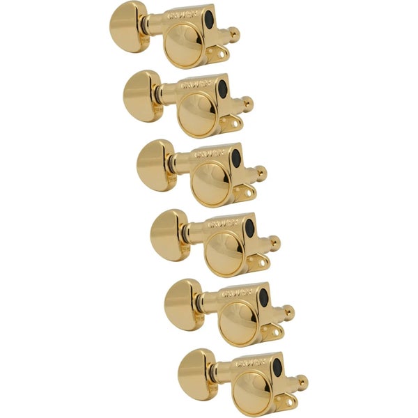 Grover 205-18GL6 Mid-Size Rotomatics with Round Button Gold Gitaar stemmechanieken